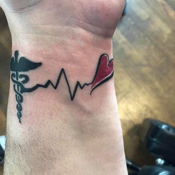 heart beat doctor wrist tattoos for men - The Dashing Man