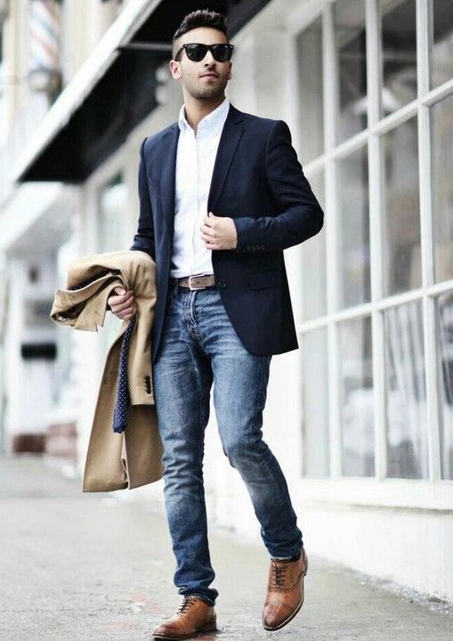 Blazer with Blue jeans Men style - The Dashing Man