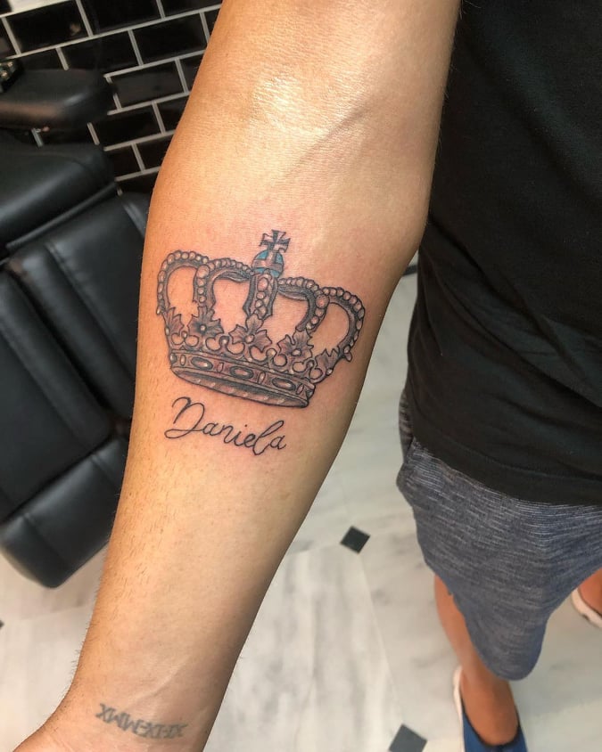 wife name Crown Tattoo - The Dashing Man