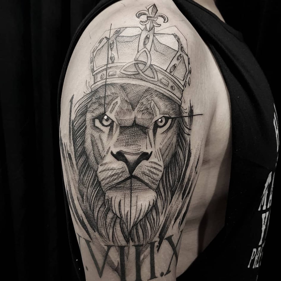 lion Crown Tattoo - The Dashing Man