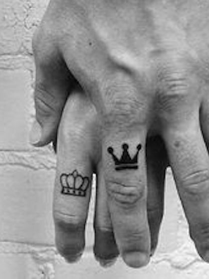 king queen finger tattoo for men - The Dashing Man