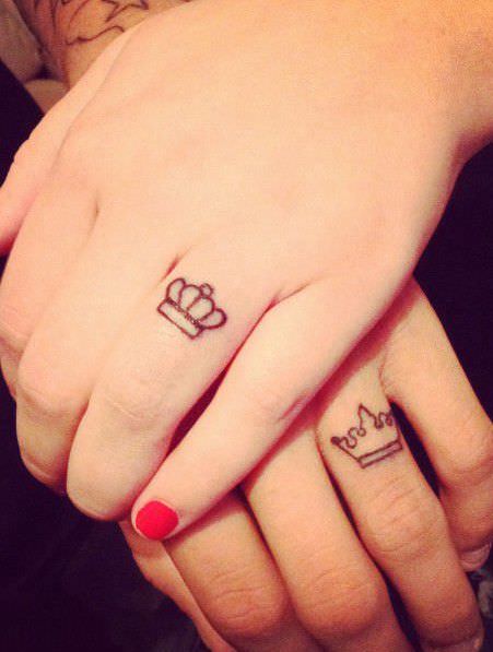 Matching tattoos for couples - King and Queen - The Dashing Man