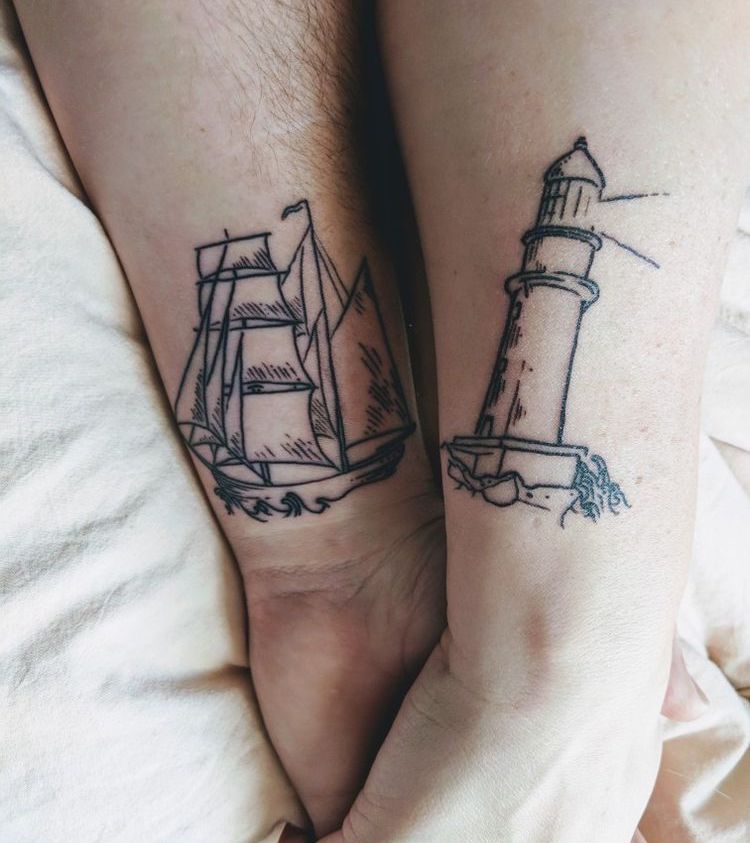 Matching tattoos for couples - The Dashing Man