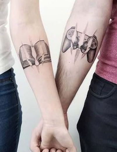 matching tattoos for couples - gamer - The Dashing Man