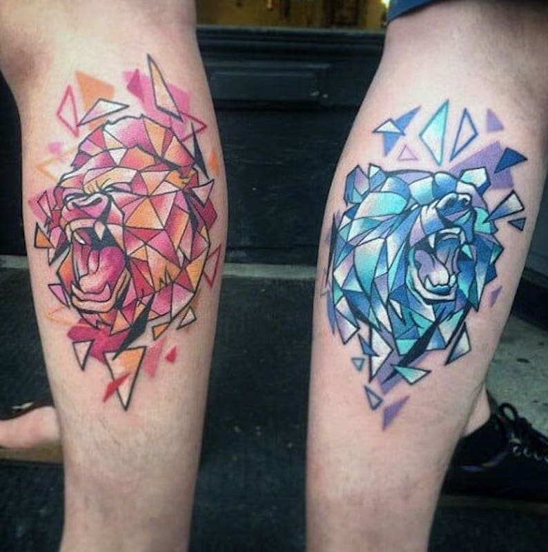 colorful best friends tattoos - The Dashing Man 