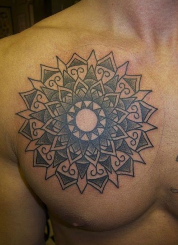mandala tattoos for men on chest - The Dashing Man -1