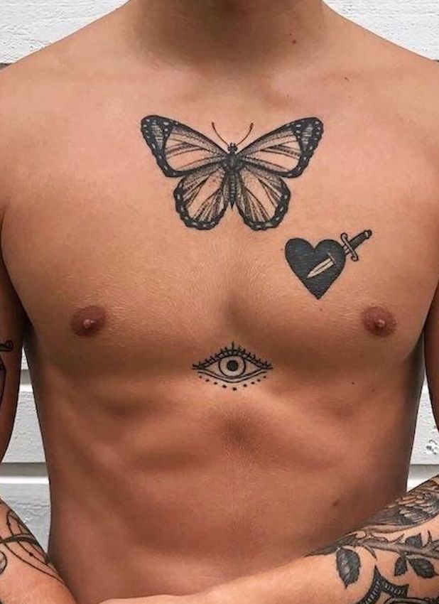 butterfly tattoos for men on chest - The Dashing Man -1