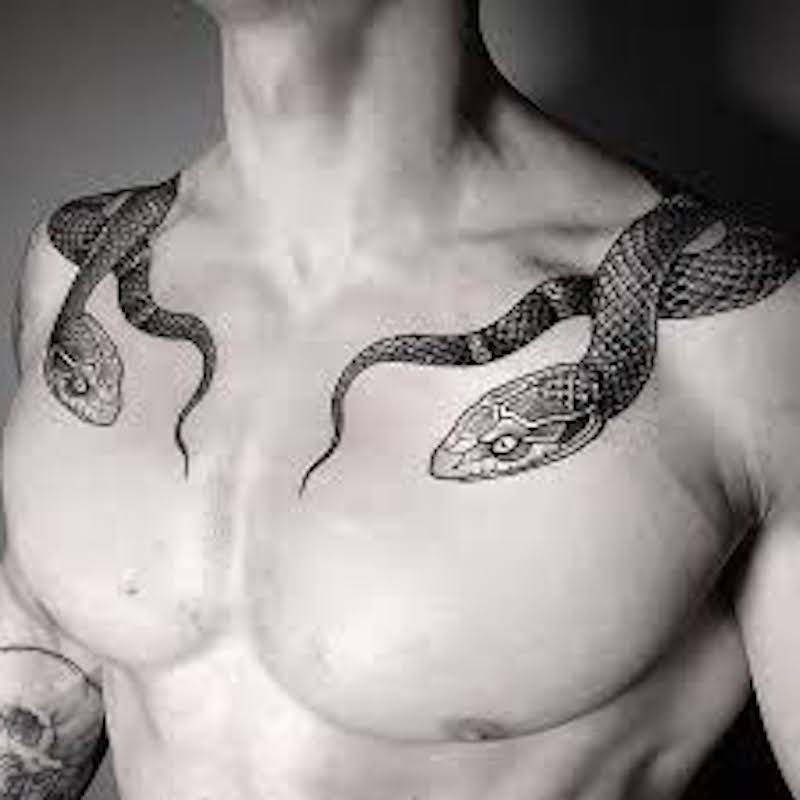 snake tattoos for men on chest - The Dashing Man -1