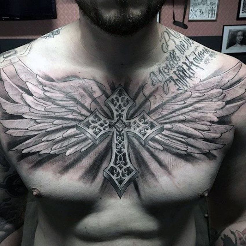 cross tattoos for men on chest - The Dashing Man -1