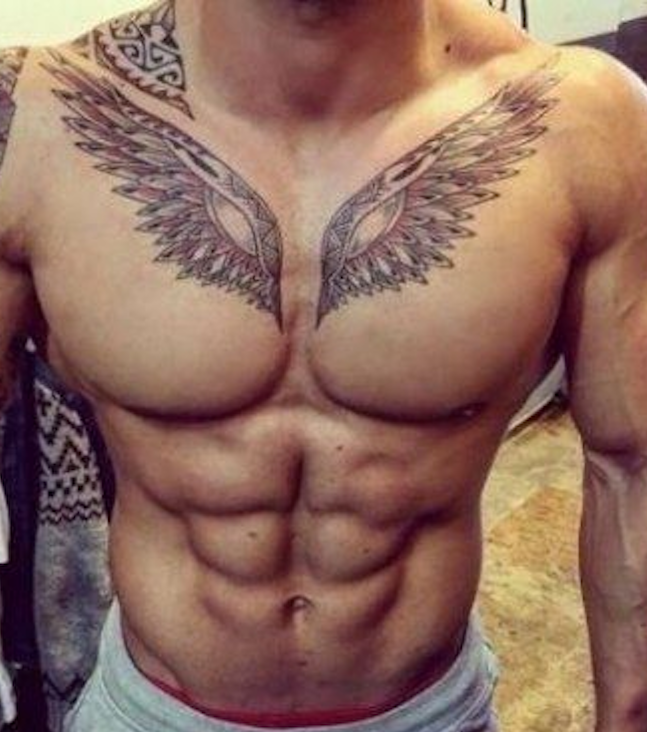 angel tattoos for men on chest - The Dashing Man -1
