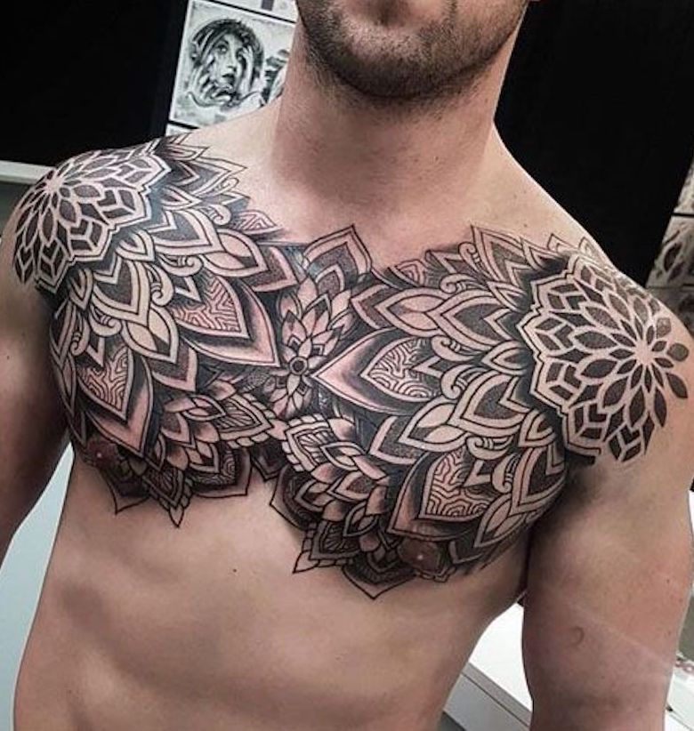 tattoos for men on chest - The Dashing Man -1