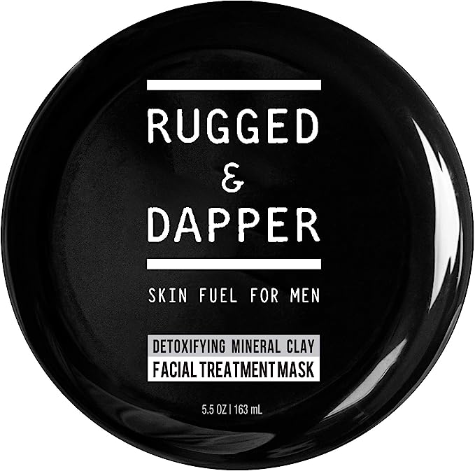 RUGGED & DAPPER Detox Mineral Clay Facial Mask Natural Acne & Age Defense Treatment for Men