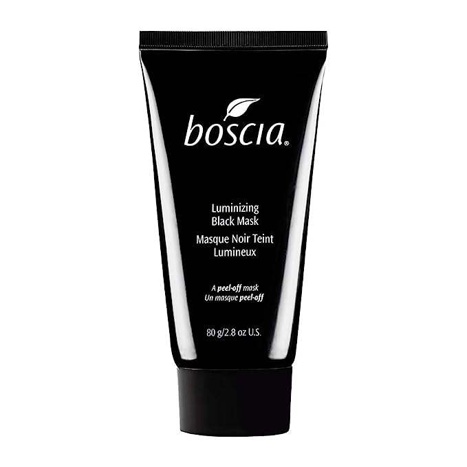 boscia Luminizing Charcoal Mask - Vegan Peel off Face Mask, Cruelty-Free Skincare. Activated Charcoal Blackhead Remover, Vitamin C Pore Cleaner,